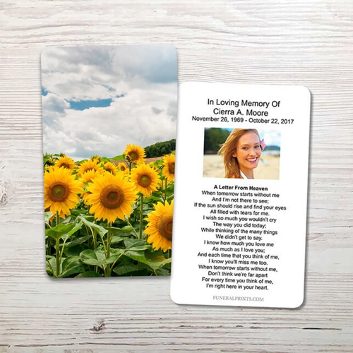 Picture of Sunflower Field Memorial Card