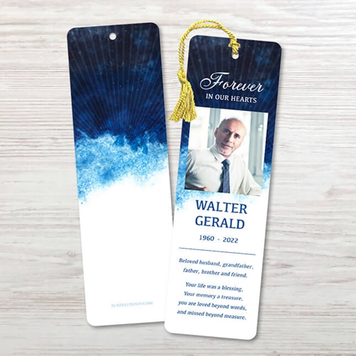 Show details for Blue Watercolor Bookmark