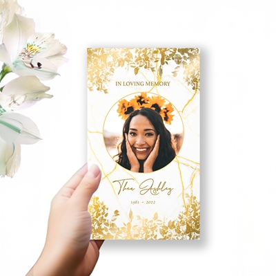 Show details for Gold Leaves Trifold Program