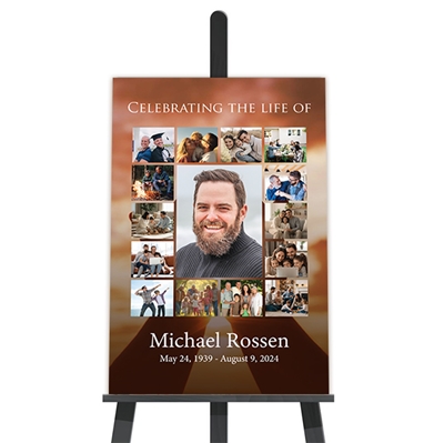 Show details for Cross In Hand Collage Funeral Poster
