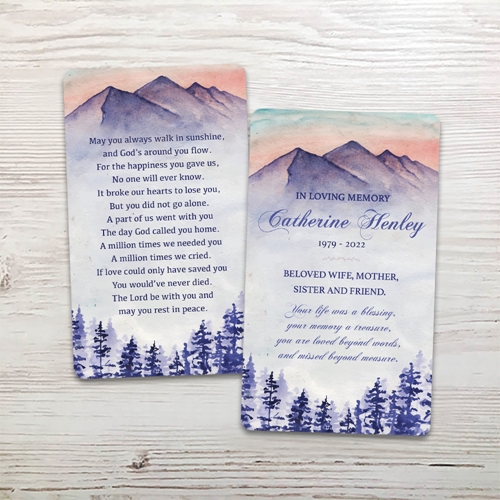 Picture of Blue Trees Memorial Card