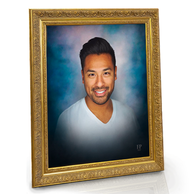 Show details for Framed Memorial Portrait - Sapphire Studio Background