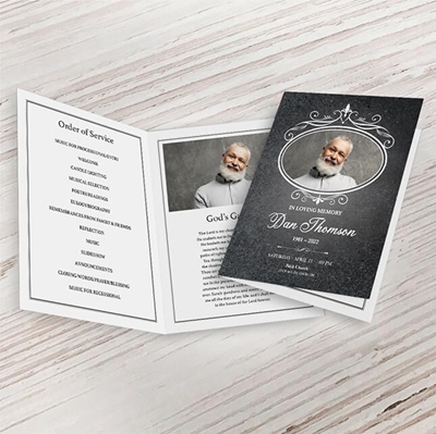Show details for Gray Marble Funeral Program 