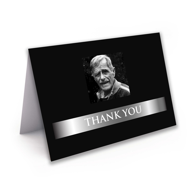 Show details for Black Silver Classic Thank You Card 