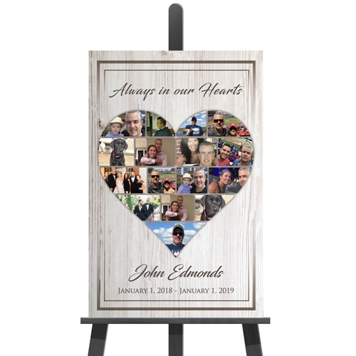 Picture of Heart Collage Funeral Poster