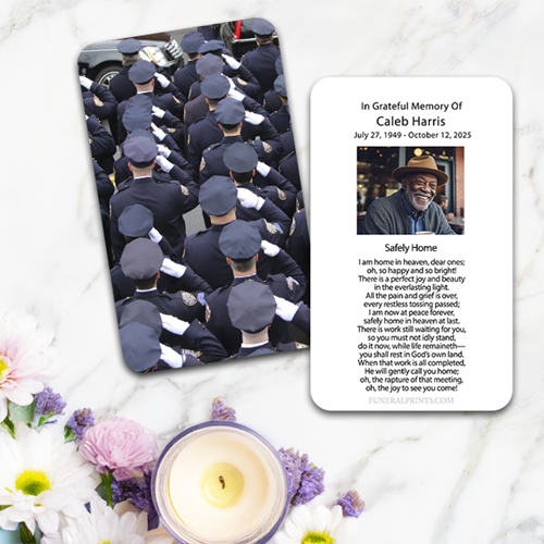 Show details for Police Salute Large Memorial Card (3" x 4.75")