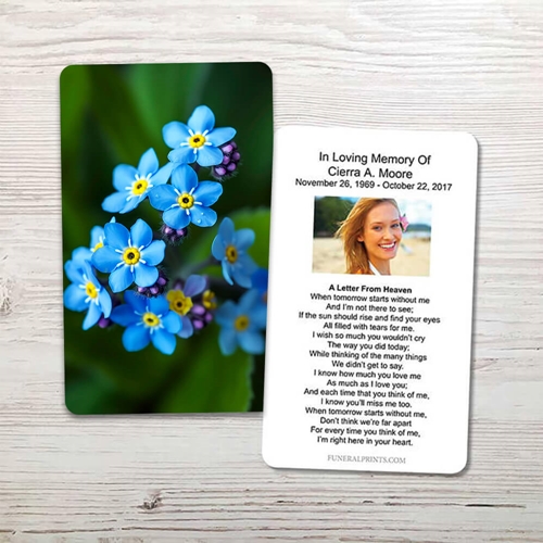 Show details for Forget Me Not Flower Memorial Card