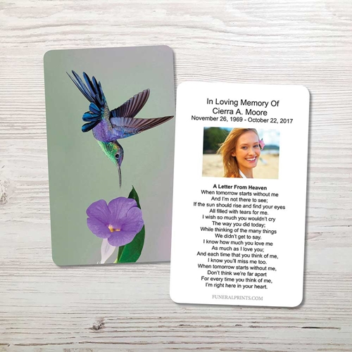 Picture of Hummingbird Memorial Card
