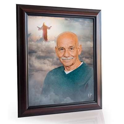 Show details for Framed Memorial Portrait - Going Home Lifescapes Background