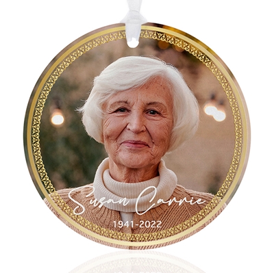 Show details for Gold Border Circle Ornament