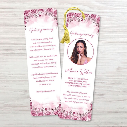 Show details for Pink Floral Border Bookmark