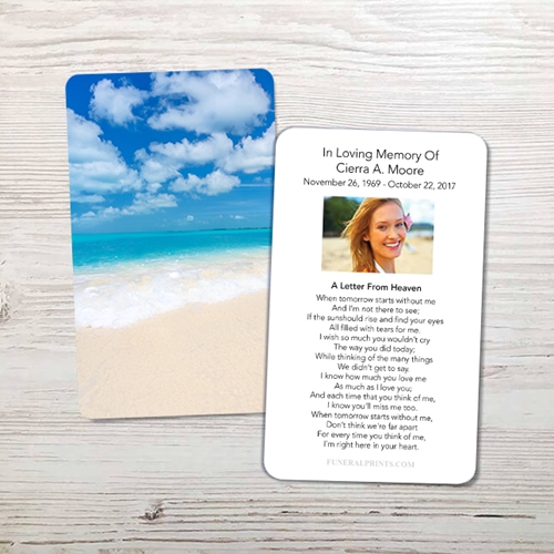 Show details for Tropical Beach Memorial Card