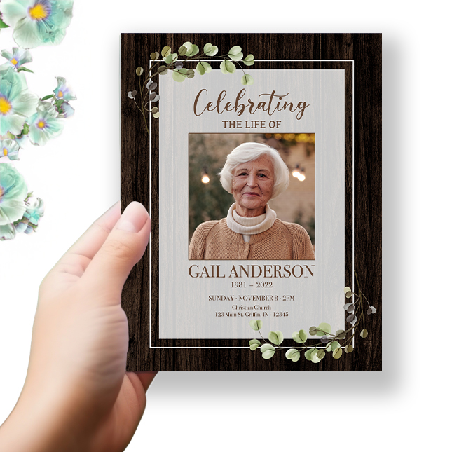 Show details for Rustic Brown Funeral Program 