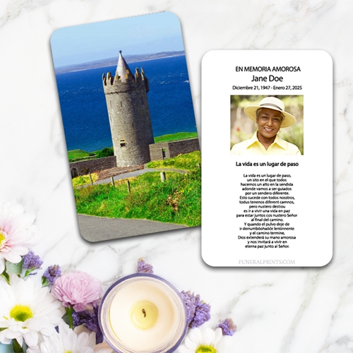 Show details for XX Doonagore Castle Spanish Prayer Card