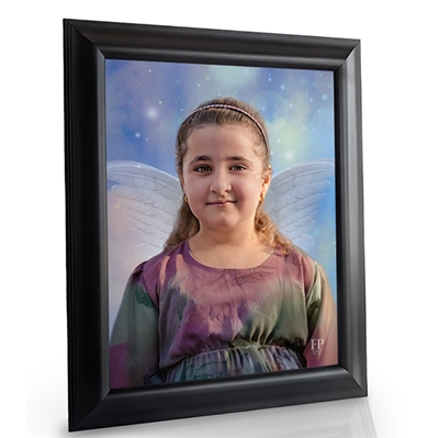 Show details for Framed Memorial Portrait - Zephyr Wings Lifescapes Background
