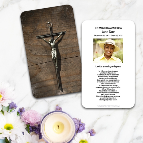 Show details for Crucifix Spanish Prayer Card