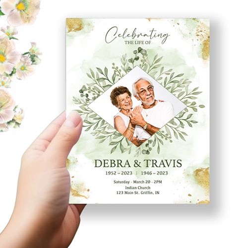 Show details for Green Leaf Funeral Program 