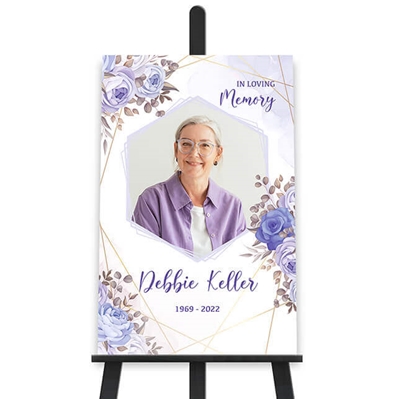 Show details for Purple Gold Floral Memorial Package