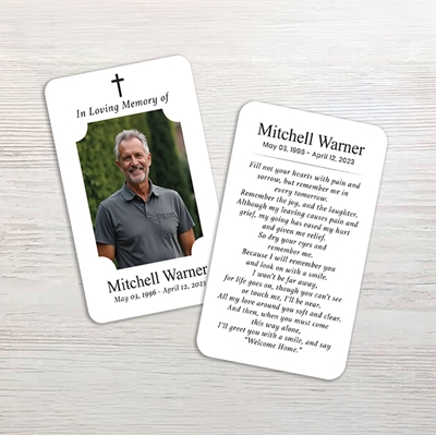 Show details for Contemporary Cross Memorial Card