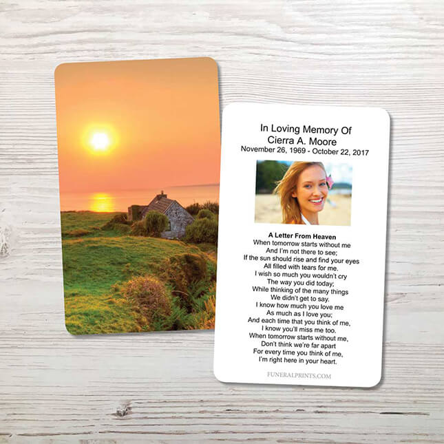 Show details for Irish Cottage Memorial Card