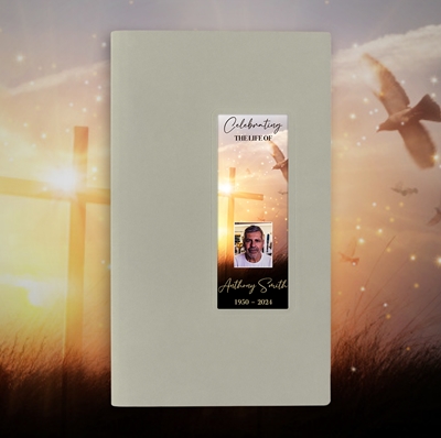 Show details for Cross & Dove Guest Book - Gray