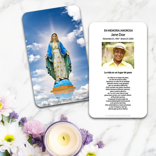 Show details for Virgin Mary Spanish Prayer Card