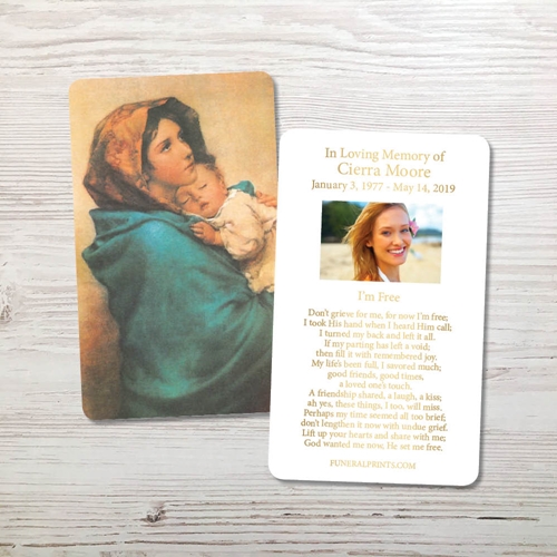 Picture of Mary & Baby Jesus 2 Gold Foil Memorial Card