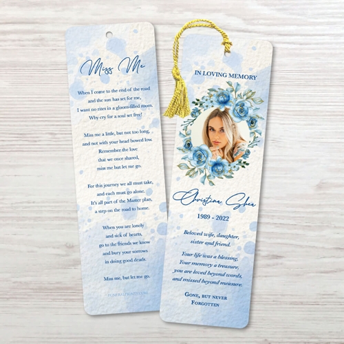 Picture of Blue Round Floral Bookmark