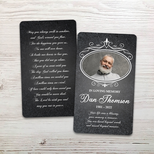 Picture of Gray Marble Memorial Card