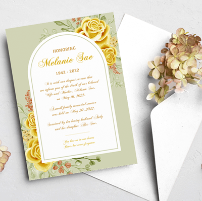 Show details for Yellow Floral Border Announcement