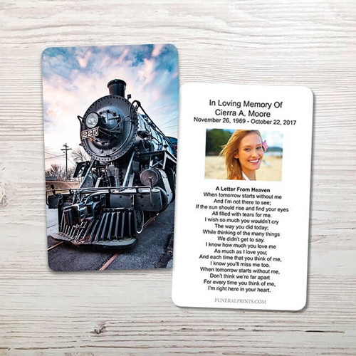 Show details for Steam Engine Train Memorial Card