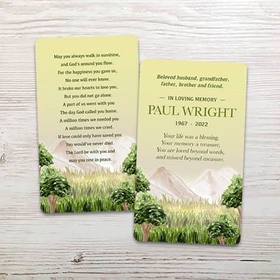 Show details for Tree Watercolor Memorial Card