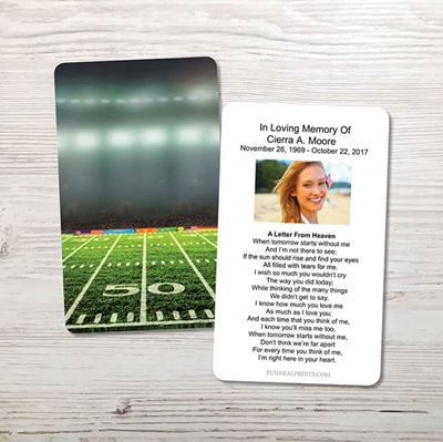 Show details for Football Field Memorial Card