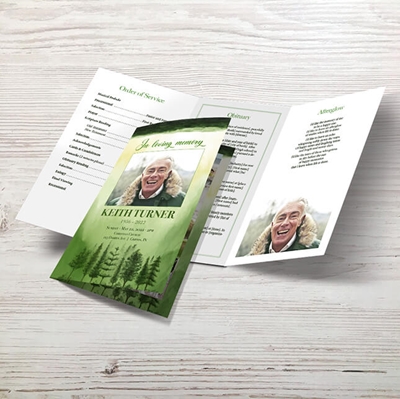 Show details for Green Scenery Watercolor Memorial Package