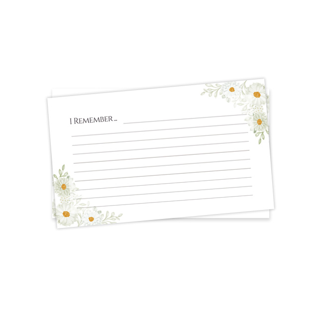 Show details for White Floral Border Remember Card
