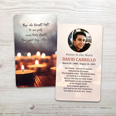 Show details for Candle English Memorial Card