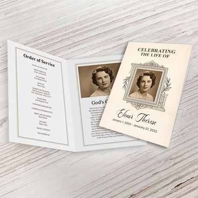Show details for Vintage Elegance Funeral Program
