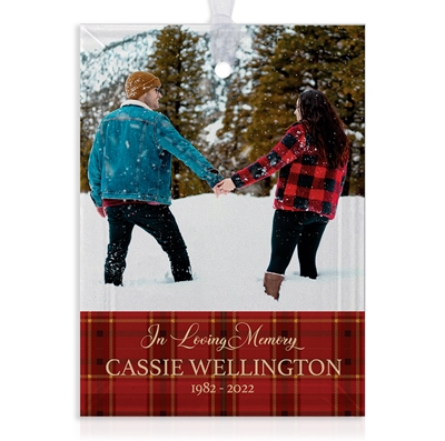 Picture of Red Plaid Rectangle Ornament