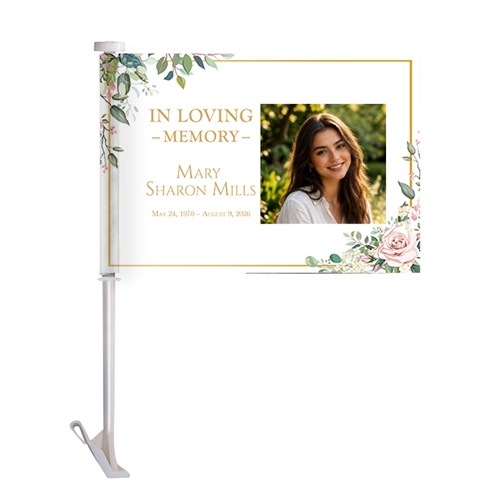 Show details for Floral Car Flag