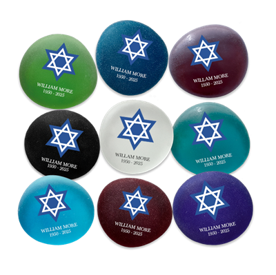 Show details for Multicolor Frosted Assortment Star of David Memorial Stone