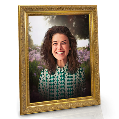 Show details for Framed Memorial Portrait - Lavender Field Lifescapes Background