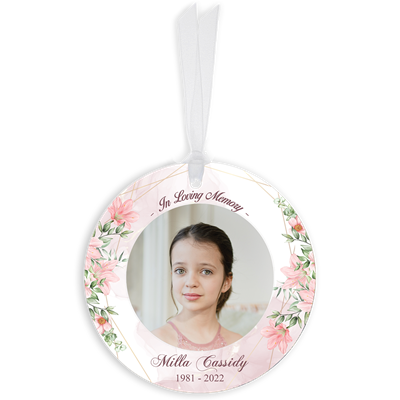 Show details for Purple Gold Floral Circle Ornaments