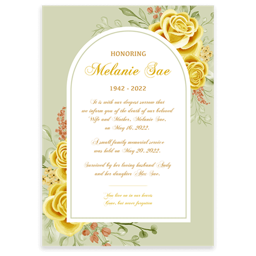 Show details for Yellow Floral Border Announcement