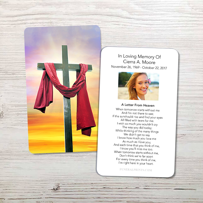 Show details for Risen Cross Memorial Card