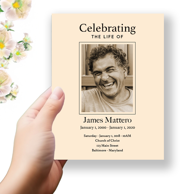 Show details for Modern Cream Funeral Program 