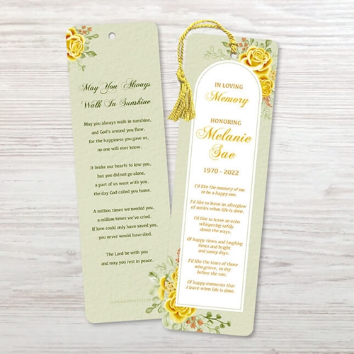 Show details for Yellow Floral Border Bookmark