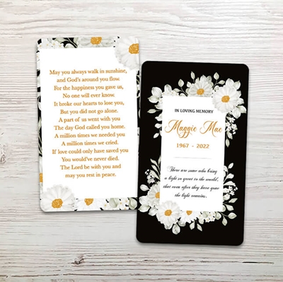 Picture of White Floral Memorial Card