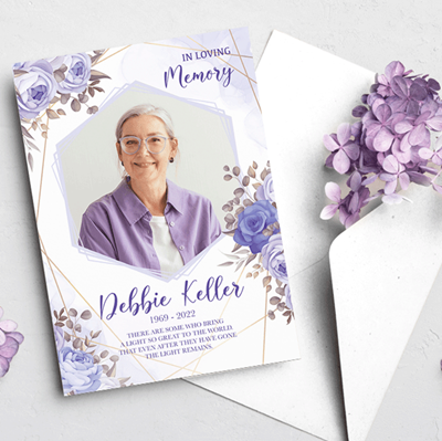 Show details for Purple Gold Floral Announcement