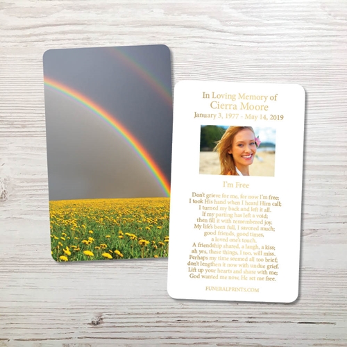 Picture of Rainbow Gold Foil Memorial Card