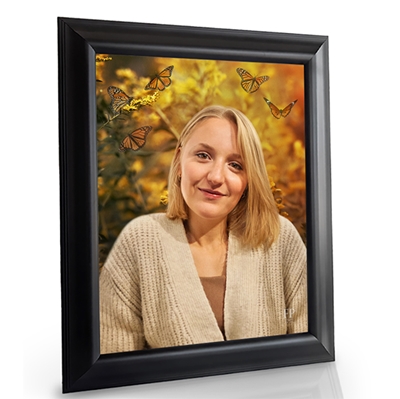 Show details for Framed Memorial Portrait - Fragile Beauty Background